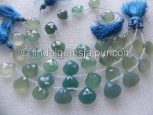 Greenish Blue Chalsydony Faceted Heart